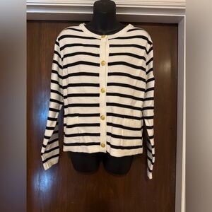 Lillusory Boack Striped Cardigan - Size L